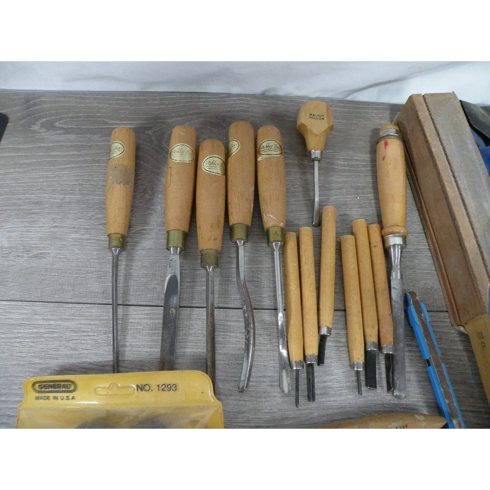 Vintage & Modern Wood Carving Tool Lot Ashley Iles General Walnut Hollow